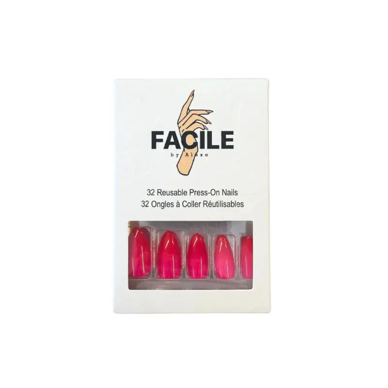 ناخن مصنوعی Facile by Alexa مدل Red Press-On Nails تعداد ۲۴ عددی اصل